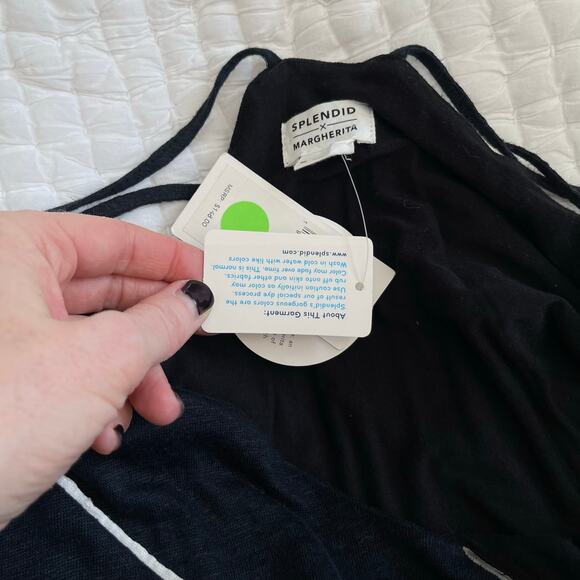 NWT Splendid x Margherita Positano Slip Dress Navy Blue Grey Colorblock Medium - Picture 16 of 16